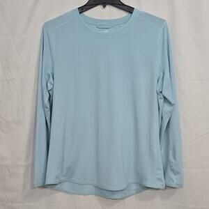 Duluth Womens XXL Light Blue Mesh Crew Neck Long Sleeve T-Shirt 92% Polyester